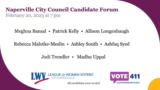 Naperville City Council Candidate Forum for the April 4 2023 election