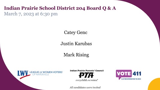 Indian Prairie School District 204 Board Q & A.  