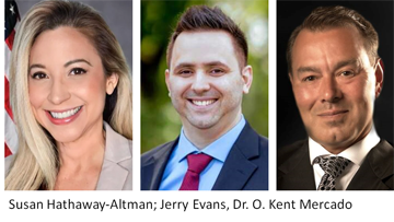Candidates for the Republican Primary to be held on March 19th Jerry Evans, Susan Hathaway-Altman and O. Kent Mercado