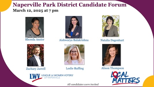 Naperville Park District Candidate Forum list of candidates